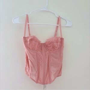 pink lace corset top